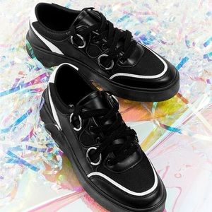 Brand New Womens Bowling Aesthetic Sneakers - Black with White Features